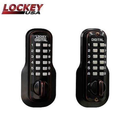 Lockey Lockey Digital M210-EZ Double Combination Keyless Deadbolt Lock -Bright Brass M210-DC-EZ-BB